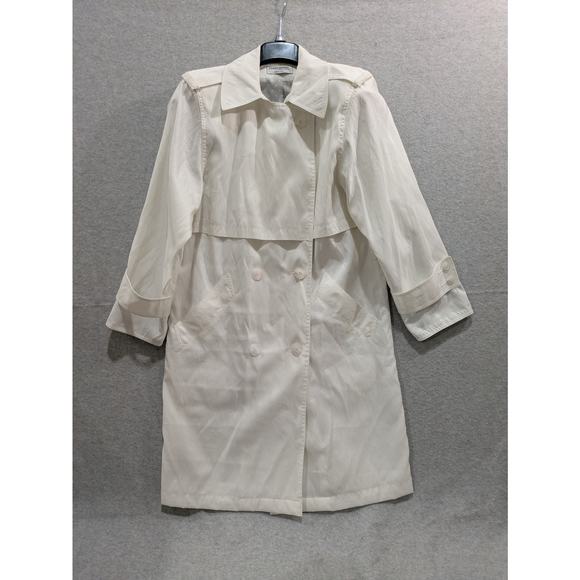 Forecaster of BOSTON Coat Women's XS 5 6 White Double Breasted Over Coat Vintage - Picture 1 of 16